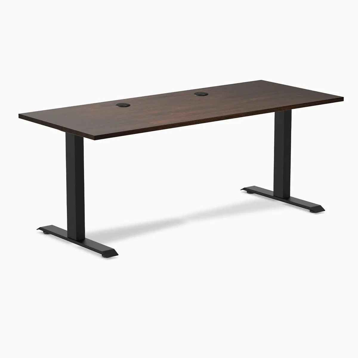 Desky Desky Zero Rubberwood Desk Dark Walnut 48 x 30 in Matte Black — product photo