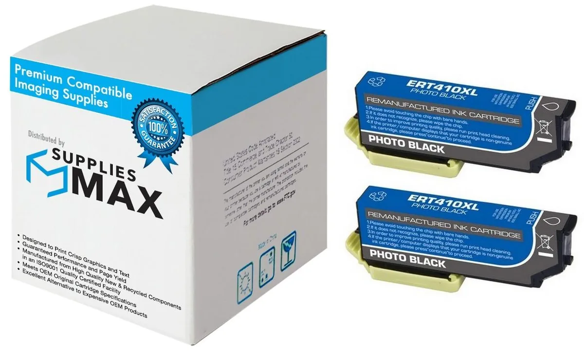 SuppliesMax SuppliesMax T410XL120-D2 Photo Black Inkjet Cartridge 2 Pack 500 Pages — product photo