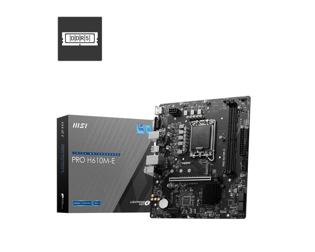 MSI MSI PRO H610M-E DDR5 Intel Motherboard LGA1700 — product photo