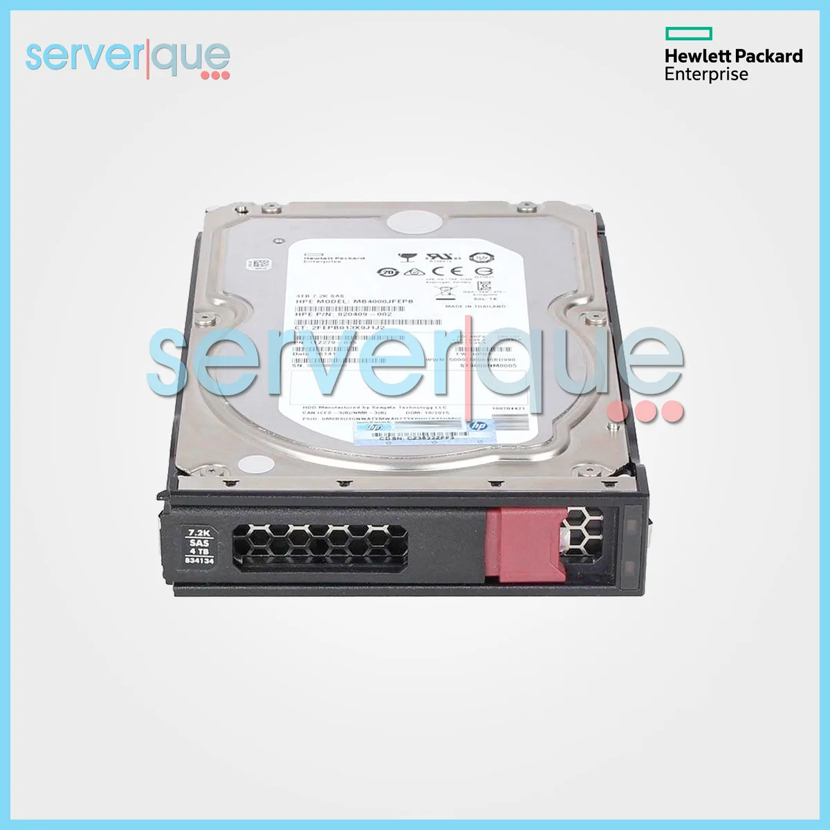 HPE HPE 833928-B21 4TB 7.2K 12Gbps SAS 3.5" internal hard drive — product photo