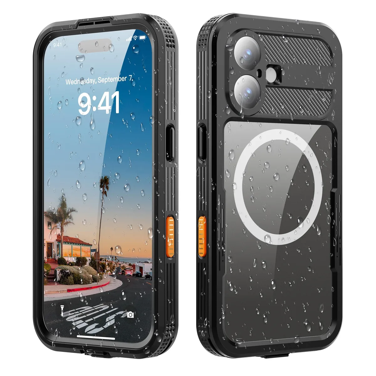 Werleo Werleo iPhone 17 Waterproof Case IP68 Black with Lanyard — product photo