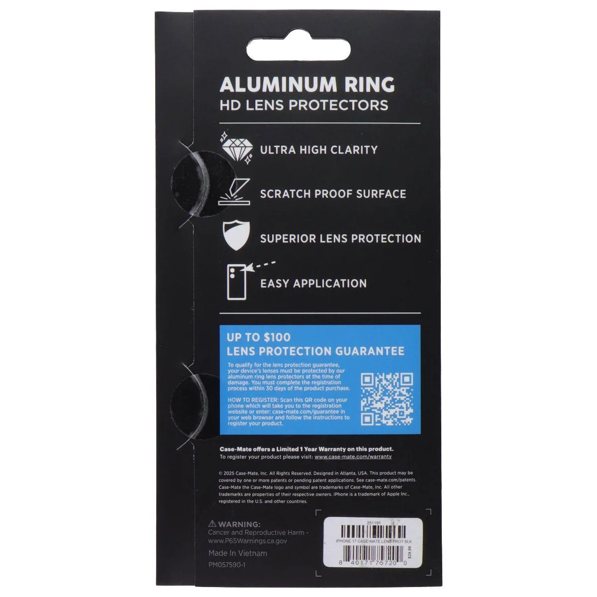 Case-Mate Case-Mate lens protectors for iPhone 17 black — product photo