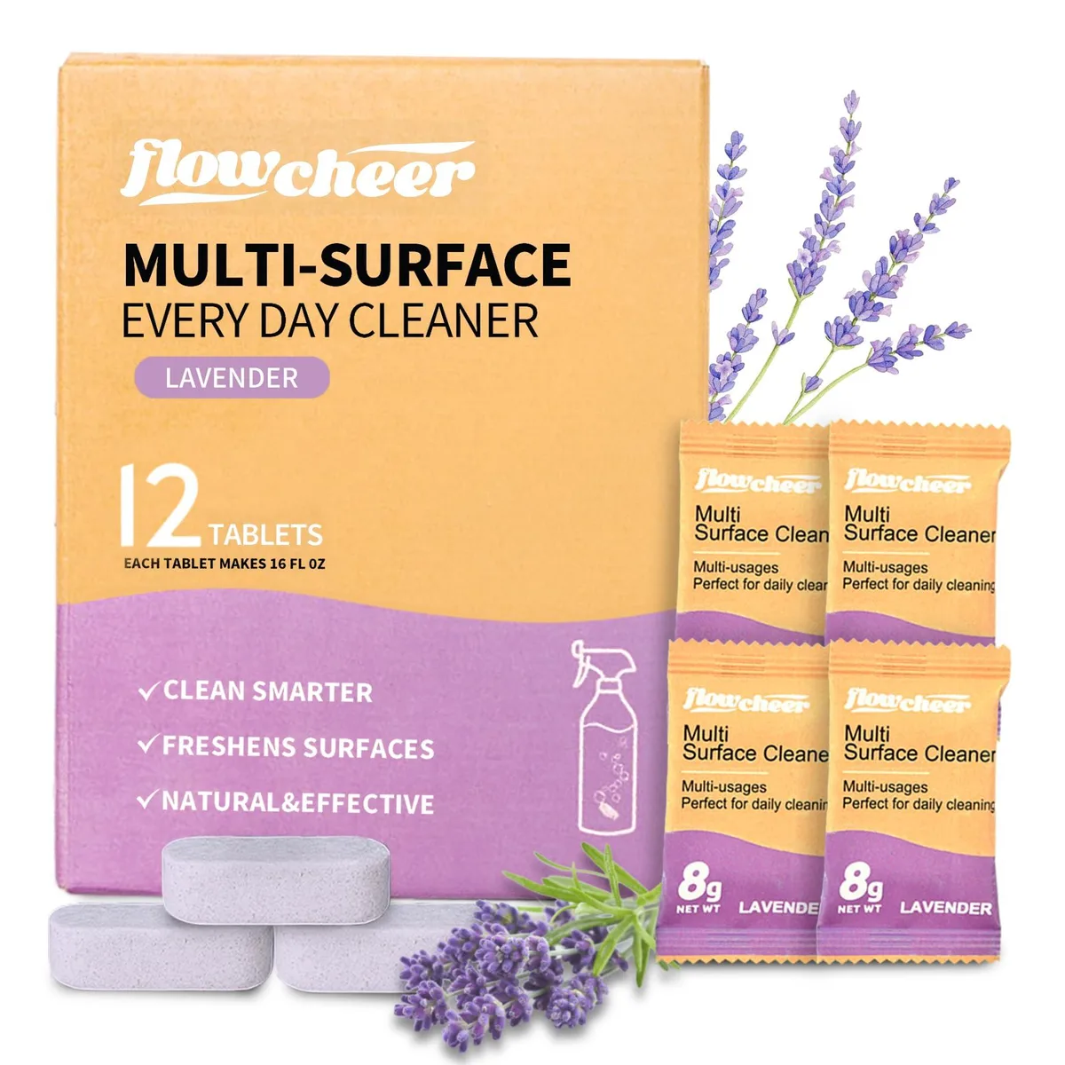 Box of 12 lavender cleaner refill tablets