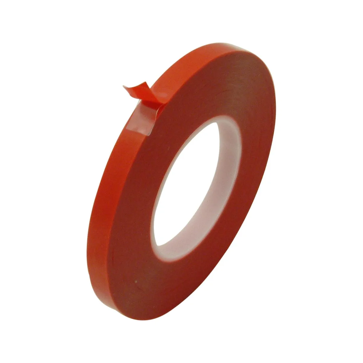 Clear double-sided acrylic tape roll on a 3 inch plastic core