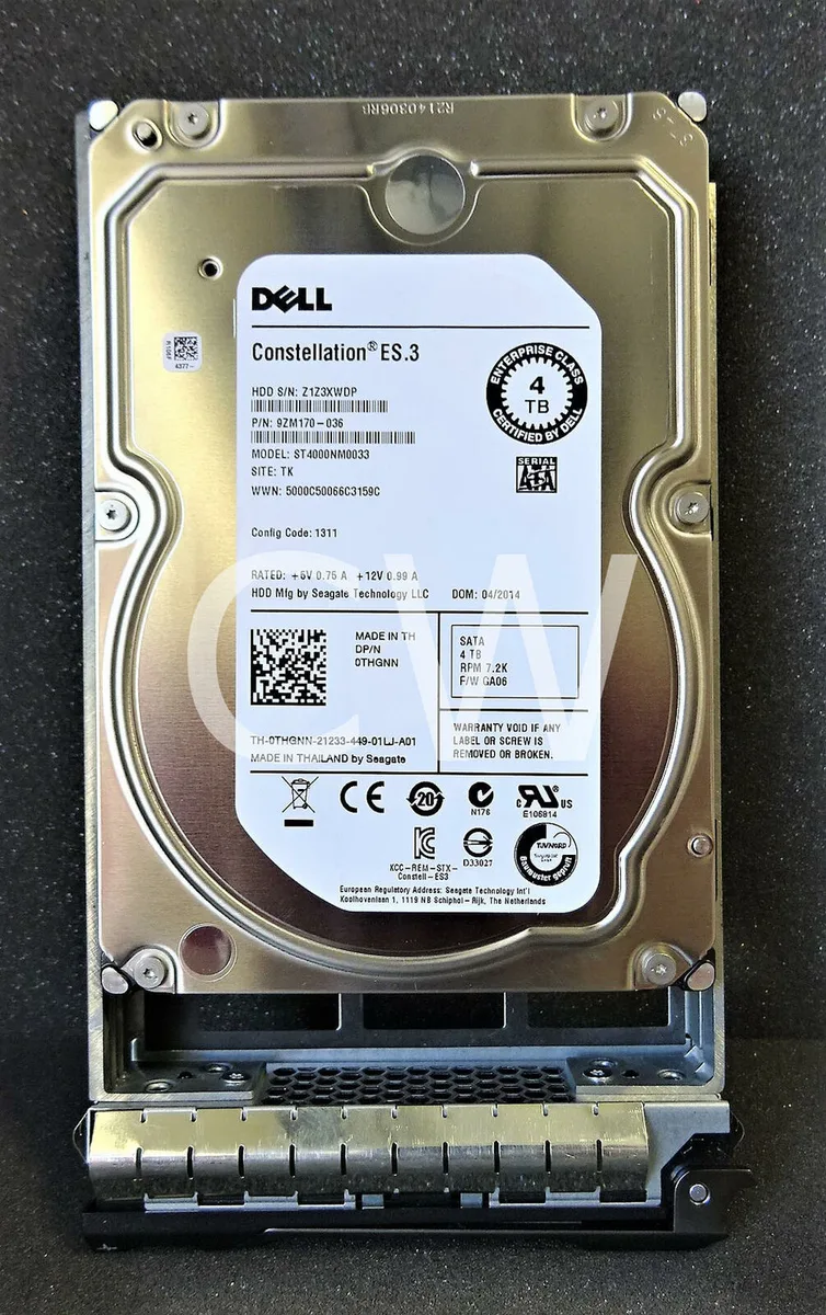 DELL DELL CONSTELLATION ES.3 4TB 7200RPM 64MB 3.5" SATA internal hard drive ST4000NM0033 — product photo