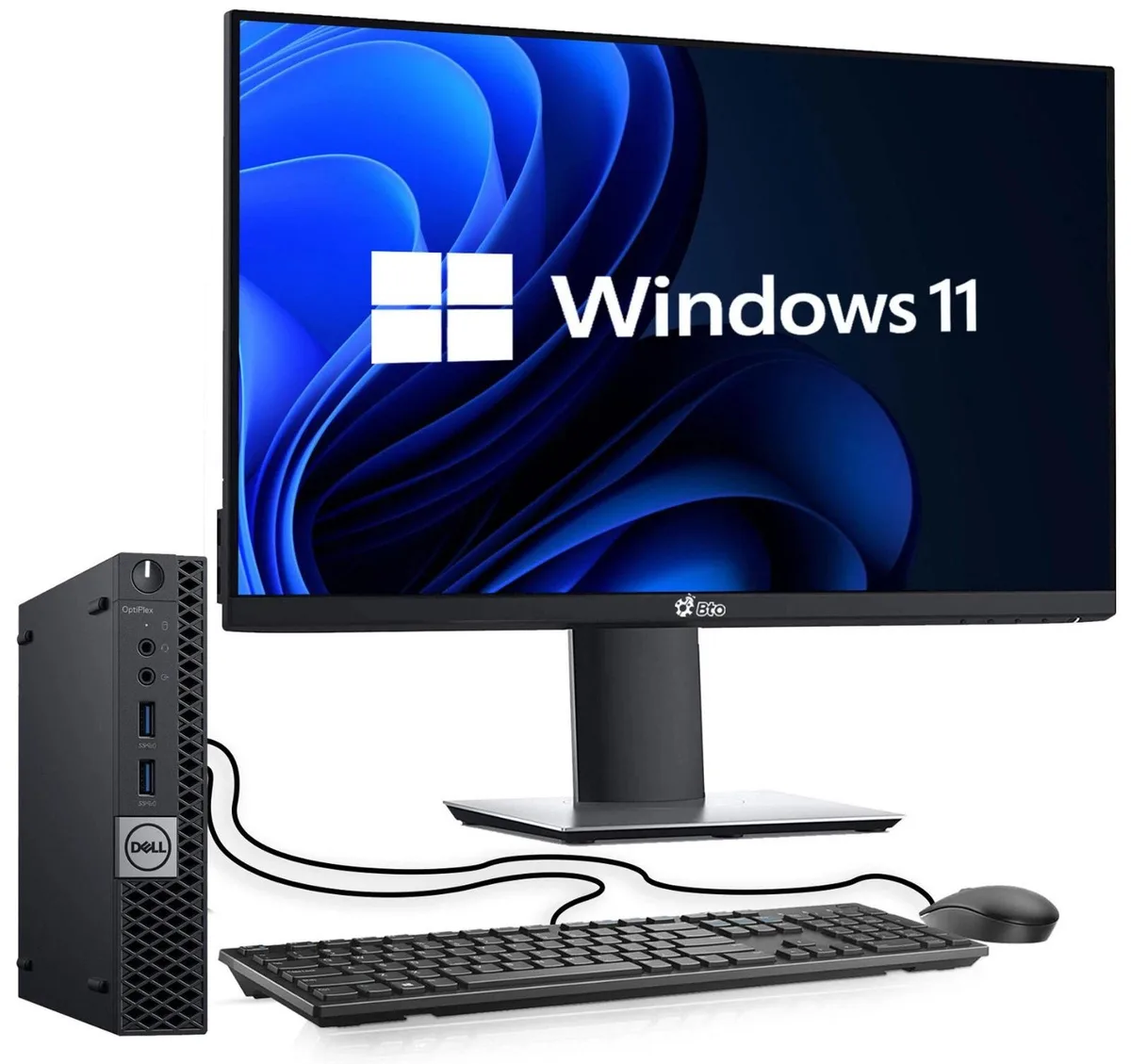DELL DELL 3080 Tiny Desktop PC i5-10500T 8GB DDR4 1TB HDD 19" Monitor Windows 11 Pro — product photo