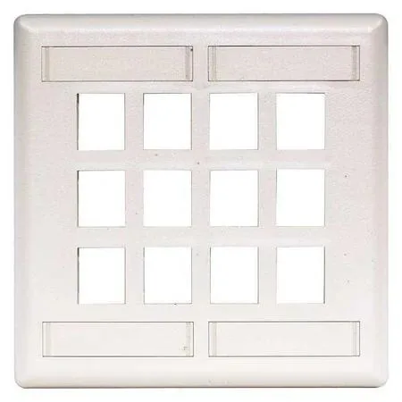 Hubbell Incorporated Hubbell Incorporated IFP212W 12-port white flush wall plate — product photo