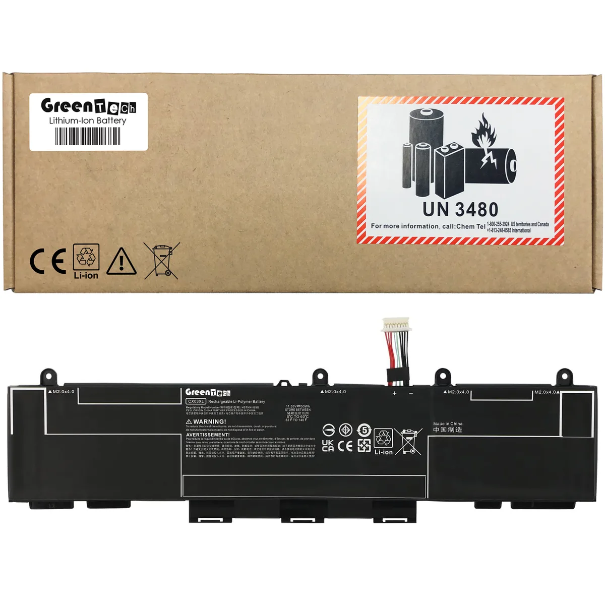 GreenTechLLC GreenTechLLC L78551-005 CX03XL 53WHR laptop battery — product photo