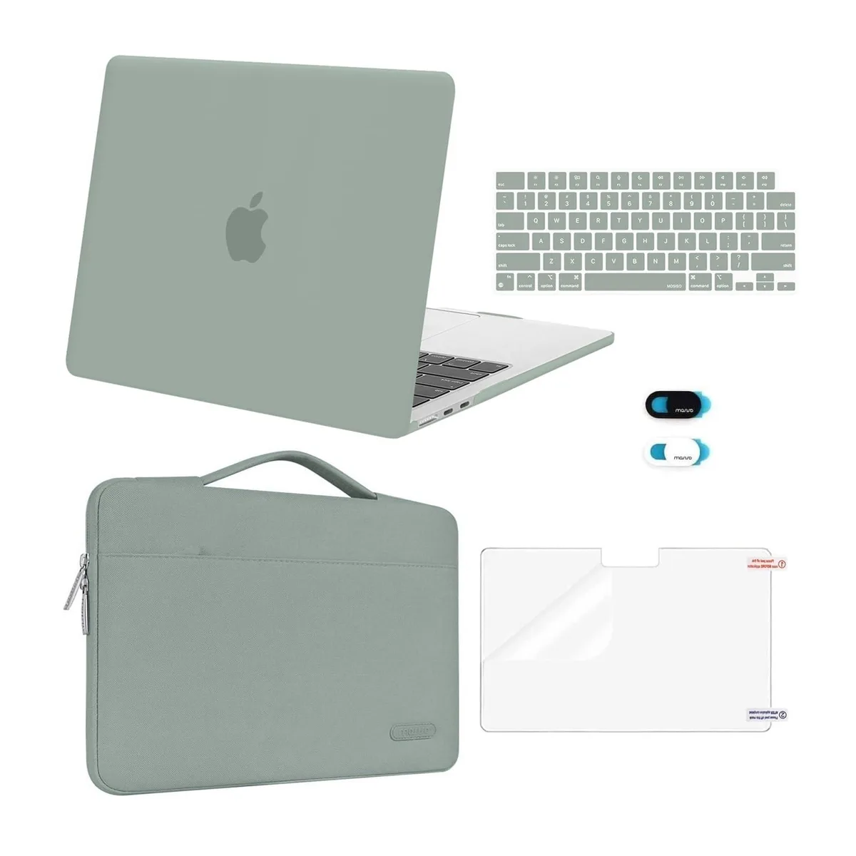 Mosiso Mosiso MacBook Air 13.6 2 in 1 accessory Antique Green — product photo