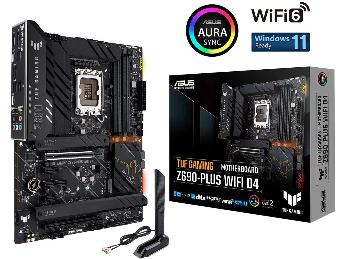 ASUS ASUS TUF Gaming Z690-Plus WiFi D4 LGA 1700 Intel 12th Gen ATX Intel motherboard PCIe 5.0 DDR4 4xM.2 NVMe SSD — product photo