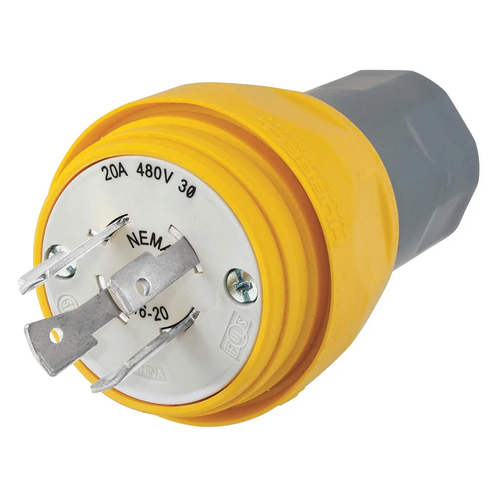 Hubbell Incorporated Hubbell HBL26W76 Watertight Locking Plug L16-20P 20 A 480V AC — product photo