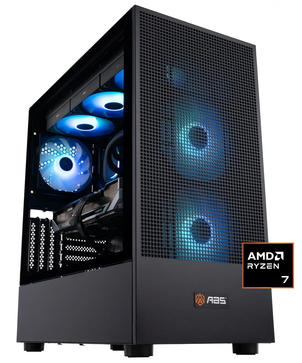ABS ABS AR9800X3D9070XT Ryzen 7 9800X3D Radeon RX 9070 XT 32GB 2TB gaming PC — product photo
