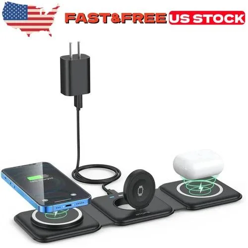 NShi NShi 3-in-1 Wireless Charger 7.5W Phone 5W AirPods 3W Watch 18W Adapter — product photo