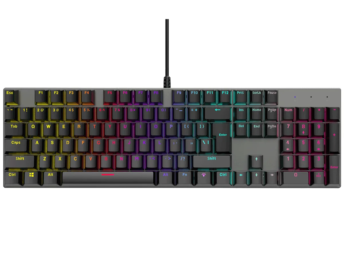 TROPRO TROPRO TGK05 mechanical gaming keyboard blue switches black 104 keys — product photo