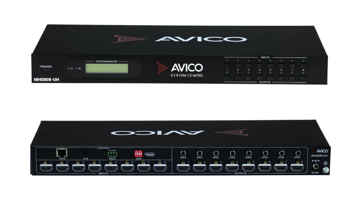 Avico Avico 8x8 HDMI 2.0 Matrix Switch Home Assistant Control — product photo