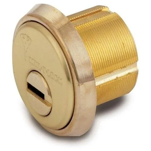 Polished brass mortise cylinder with Yale cam and two keys