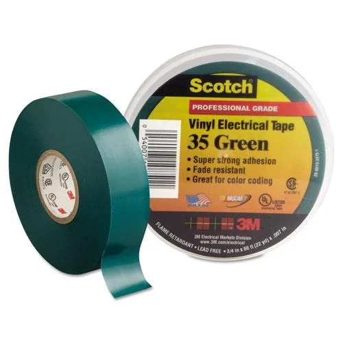 3M 3M 35 Electrical Tape .75" x 66 ft Green 10851 — product photo