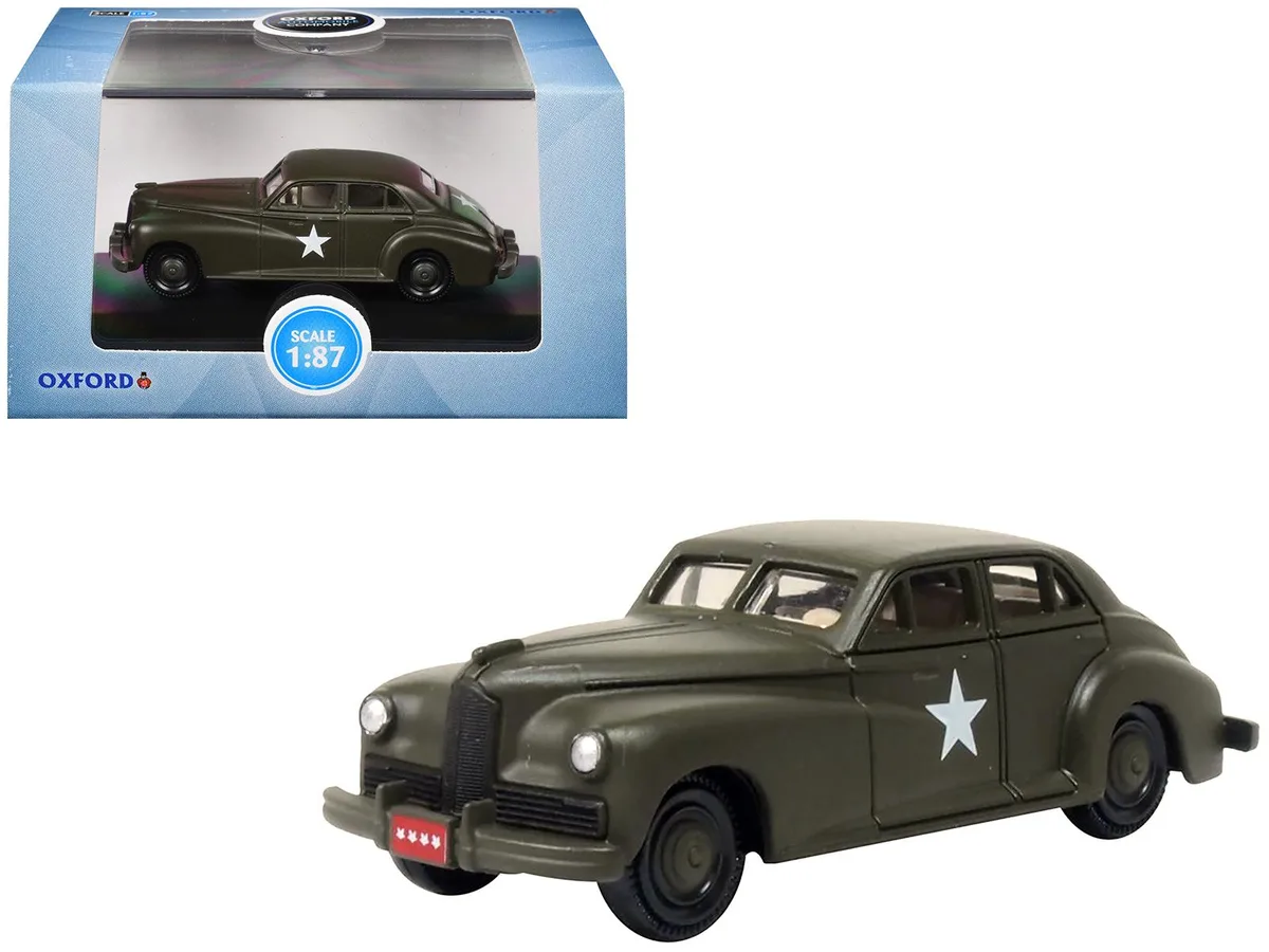 Oxford Diecast Oxford Diecast 1942 Packard Clipper US Army Staff Car Olive Drab 1/87 Scale Hobby Collectible — product photo