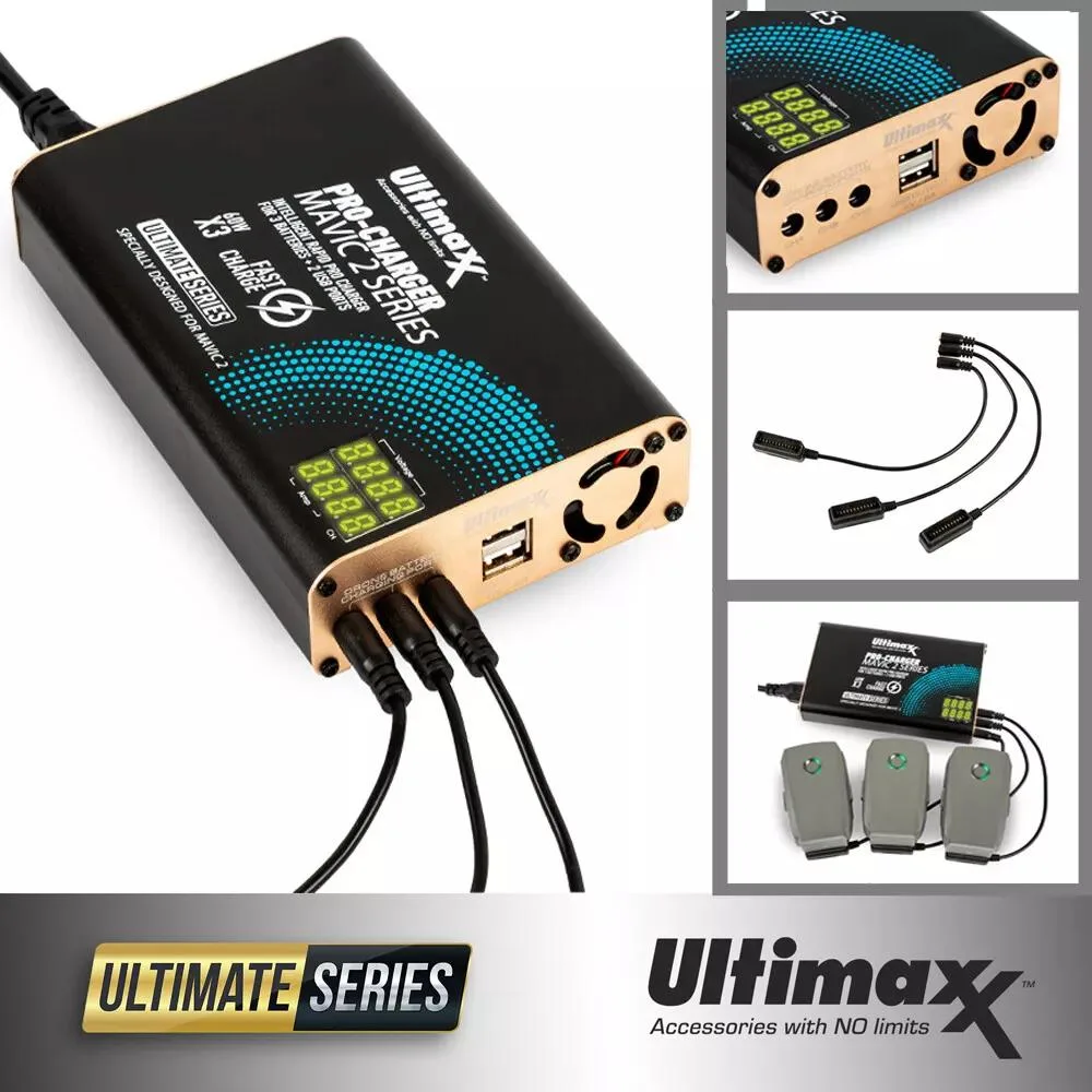Ultimaxx Ultimaxx Mavic 2 Intelligent Rapid Pro Charger Hub 3 batteries 2 USB ports — product photo