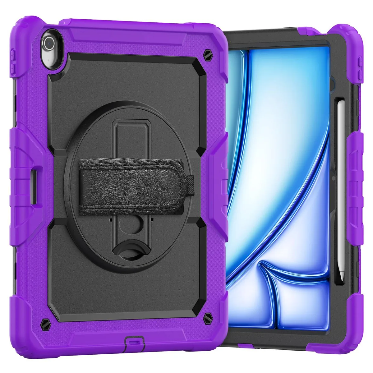 Timoom Timoom Heavy Duty Protective Case Purple 13" iPad Air M3 2025 M2 2024 Pro 12.9" 360° Stand Shoulder Strap — product photo