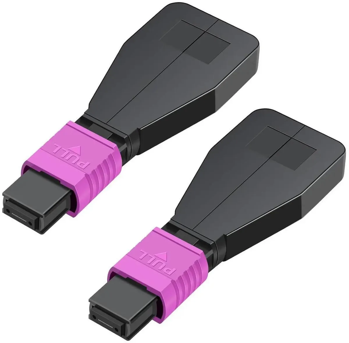 Two OM4 multimode MPO/UPC 16-core loopback cables with female connectors
