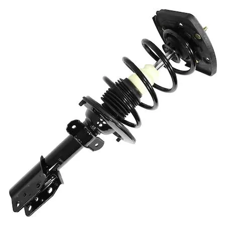 Unity 15061 rear left complete strut assembly, silver metal coil spring and damper unit with top mount