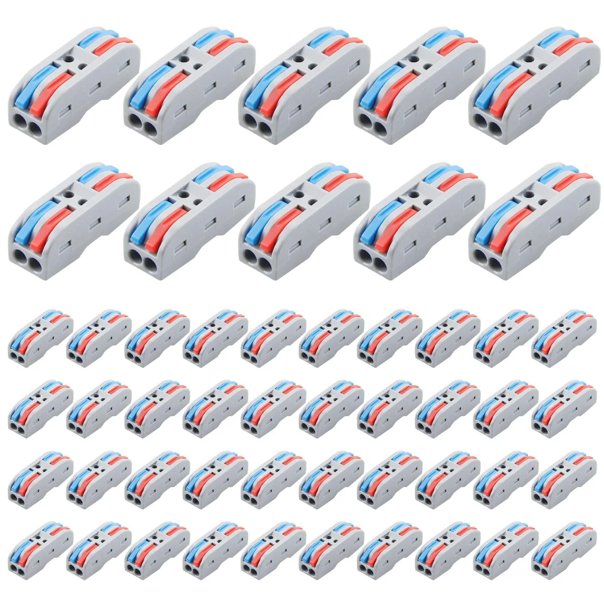 KEHIPI KEHIPI 50pcs 2 in 2 Out Wire Cap Connectors 28-12 AWG — product photo