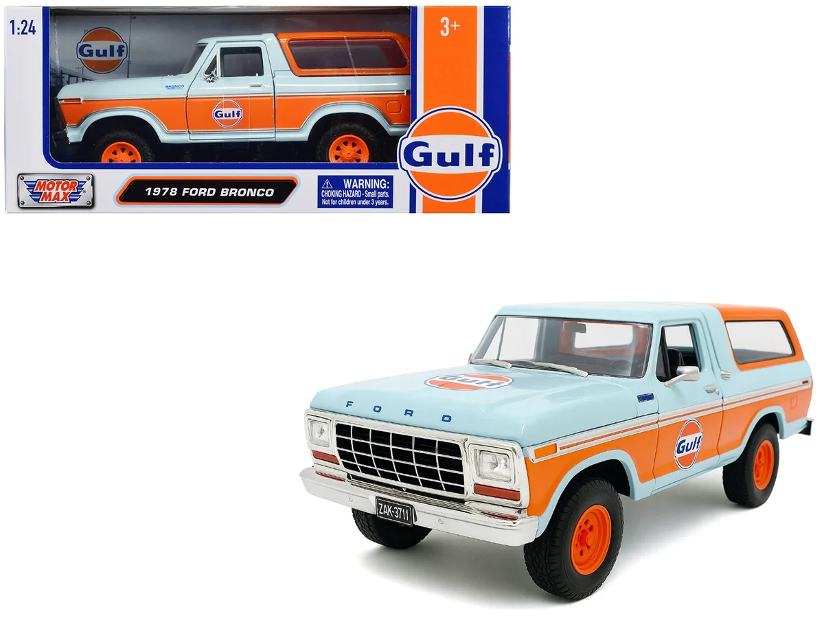 MOTORMAX MOTORMAX 1978 Ford Bronco Gulf Oil 1/24 Diecast Model Car — product photo