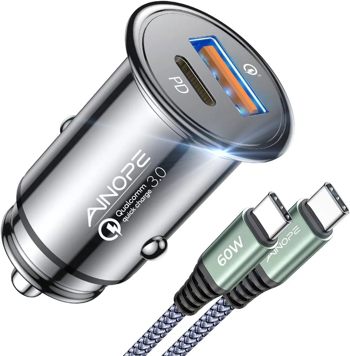 Leelbox Leelbox 67.5W Car Charger PD 45W QC 22.5W 60W Cable — product photo