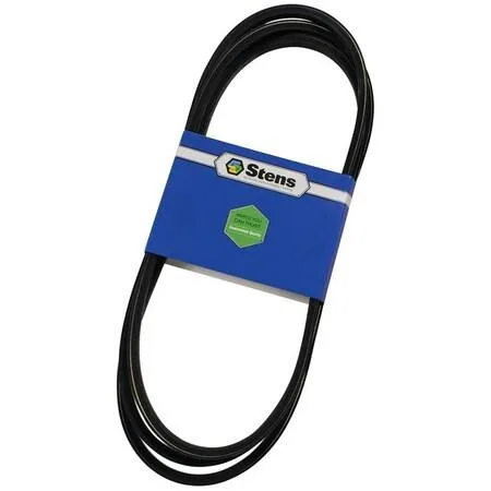 Black rubber V-belt loop on white background