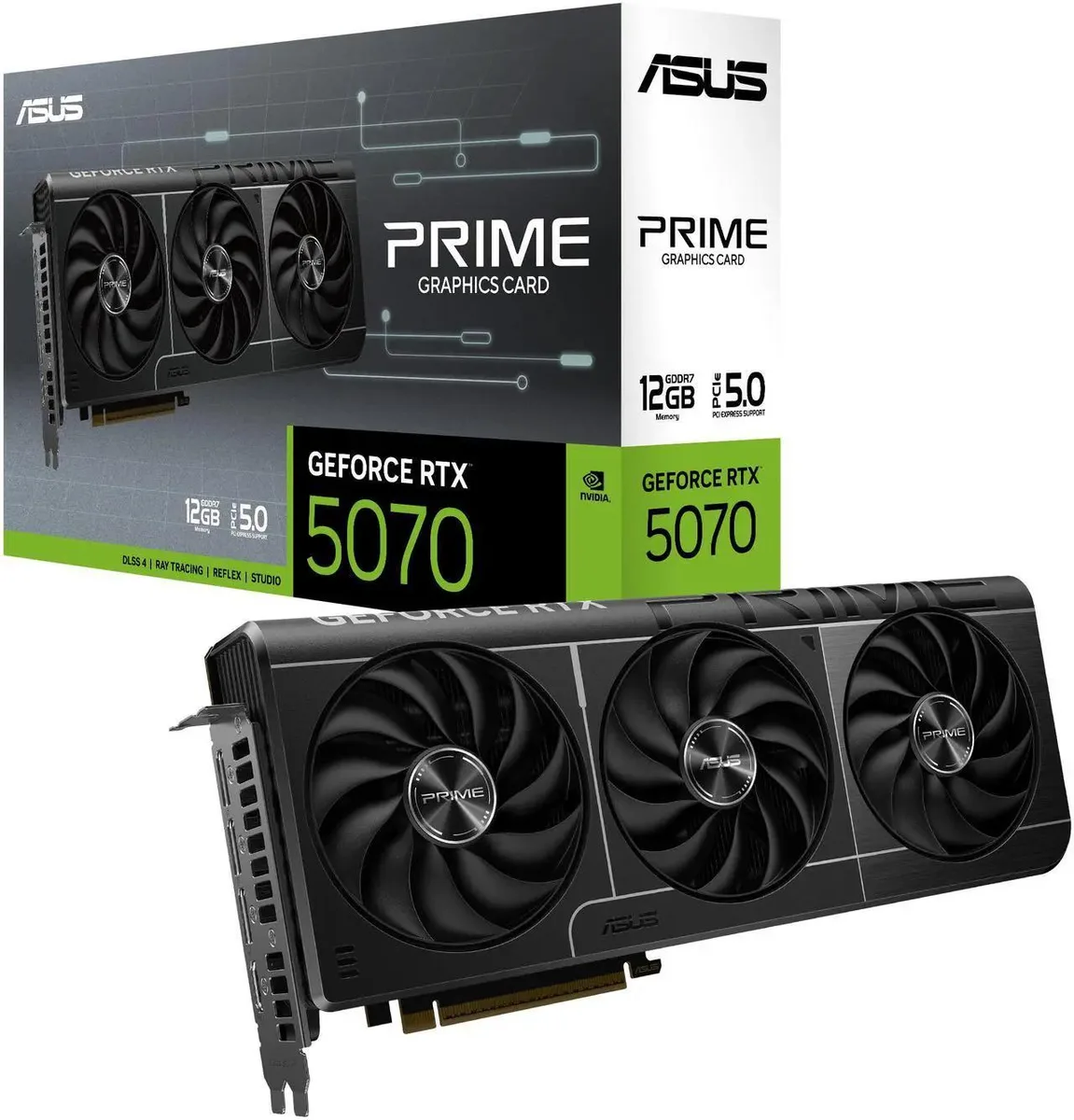 ASUS ASUS PRIME GeForce RTX 5070 12GB GDDR7 graphics card — product photo