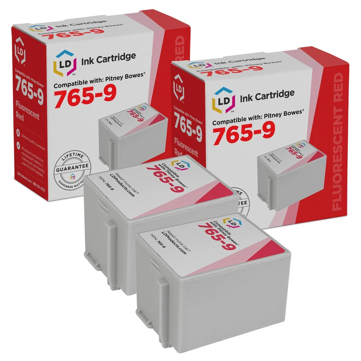 LD Products LD Products Compatible Ink Cartridge for Pitney Bowes 765-9 Red 2-Pack 8000 Pages — product photo