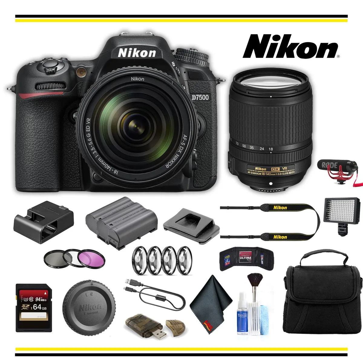 Nikon International Nikon D7500 dslr camera 18-140mm advanced bundle — product photo