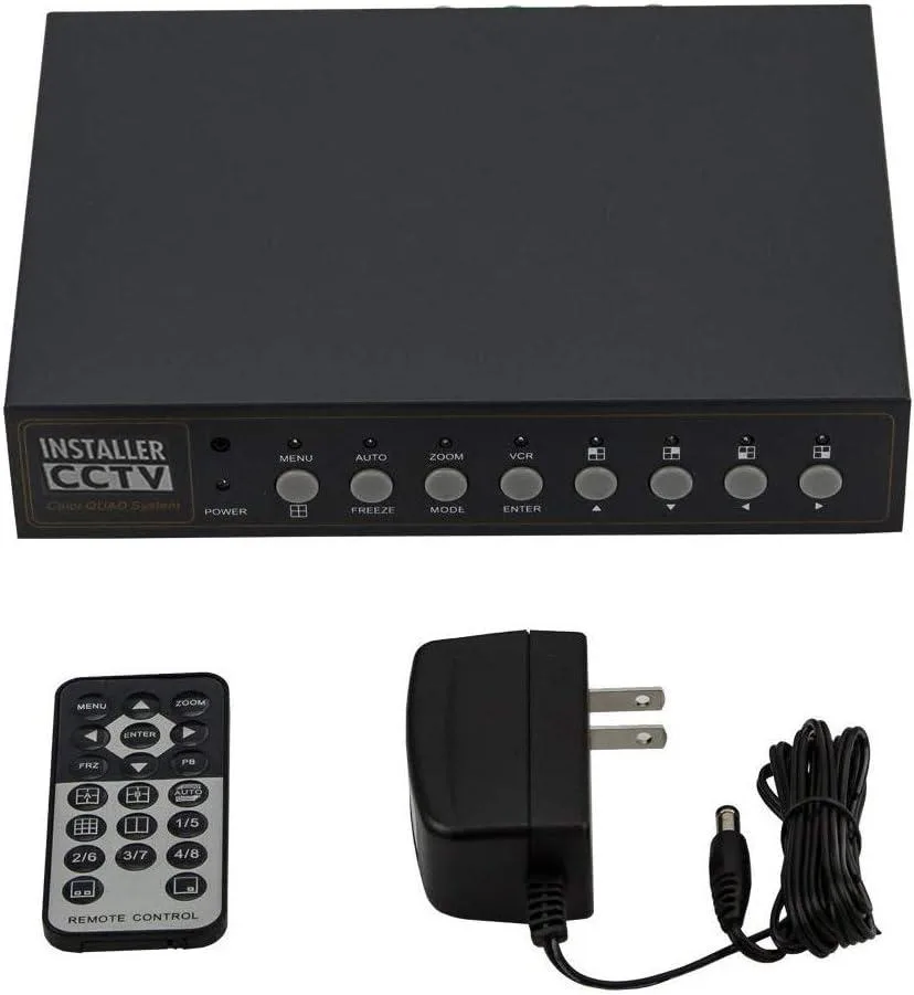 Universal Universal 4CH Video Color Quad Multiplexer Loopout Remote Control 1A Power Adapter — product photo