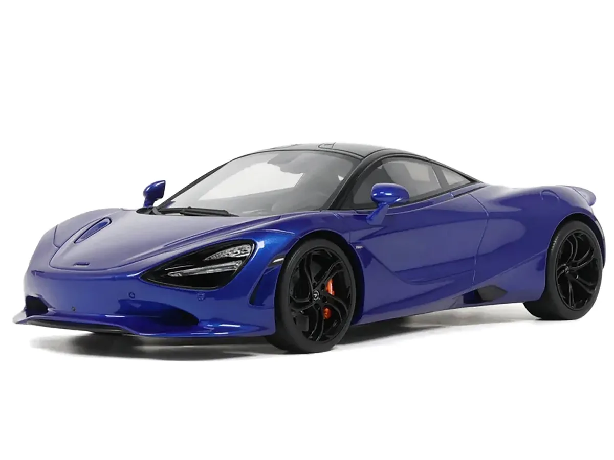 GT Spirit GT Spirit 2023 McLaren 750S Coupe Blue Metallic Black Top 1/18 hobby collectible — product photo