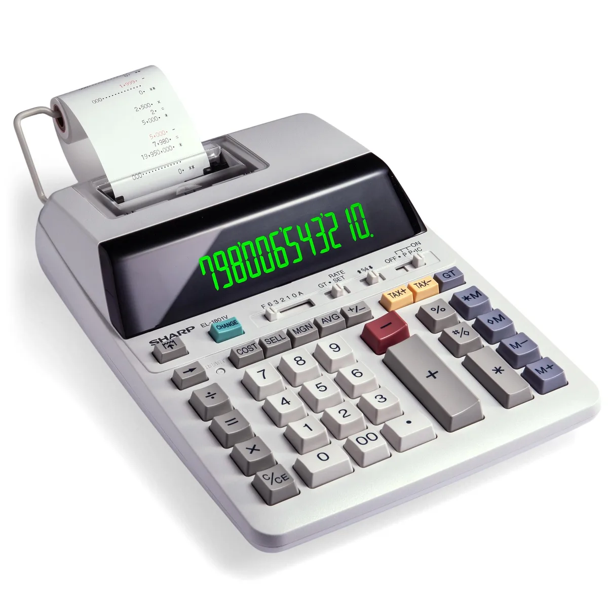 Sharp EL-1801V 12-Digit Printing Calculator, 2.5 L/s, AC, Off-White — product photo
