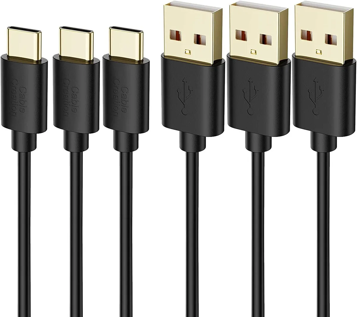 CableCreation CableCreation USB C to USB A Cable 3A 4ft 1.2M 3 Pack Black 56K Ohm — product photo