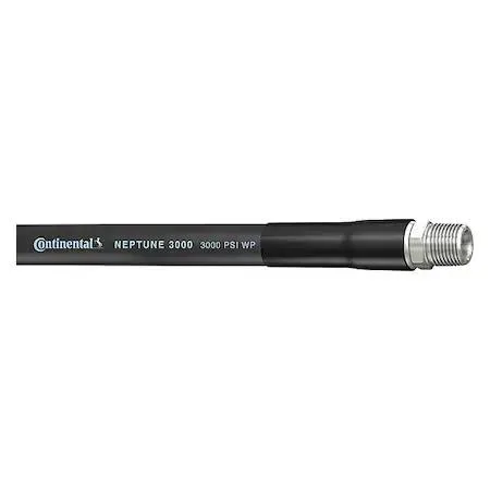 Black nitrile pressure washer hose 100 ft long with carbon steel fittings