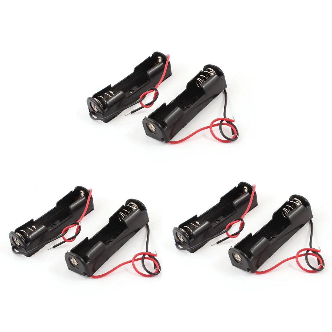 Unique-Bargains Unique-Bargains 6 Pcs Wired AA Battery Holder Black — product photo