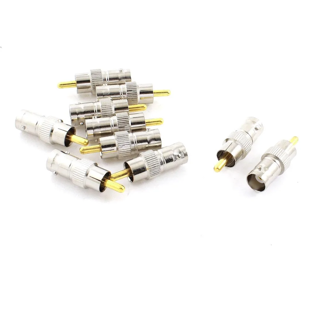 Unique-Bargains Unique-Bargains BNC Female to RCA Male Adapter 10pcs Silver Tone — product photo