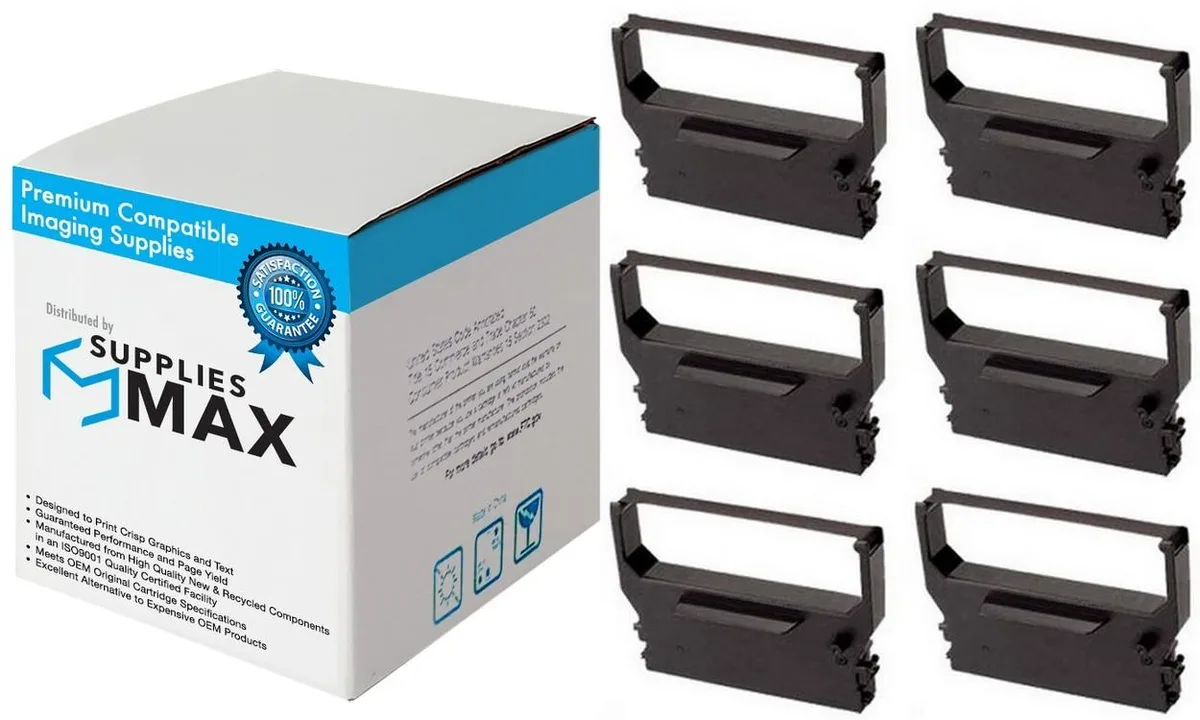 SuppliesMax SuppliesMax CITMP-300P Purple POS Printer Ribbon 6 Pack — product photo