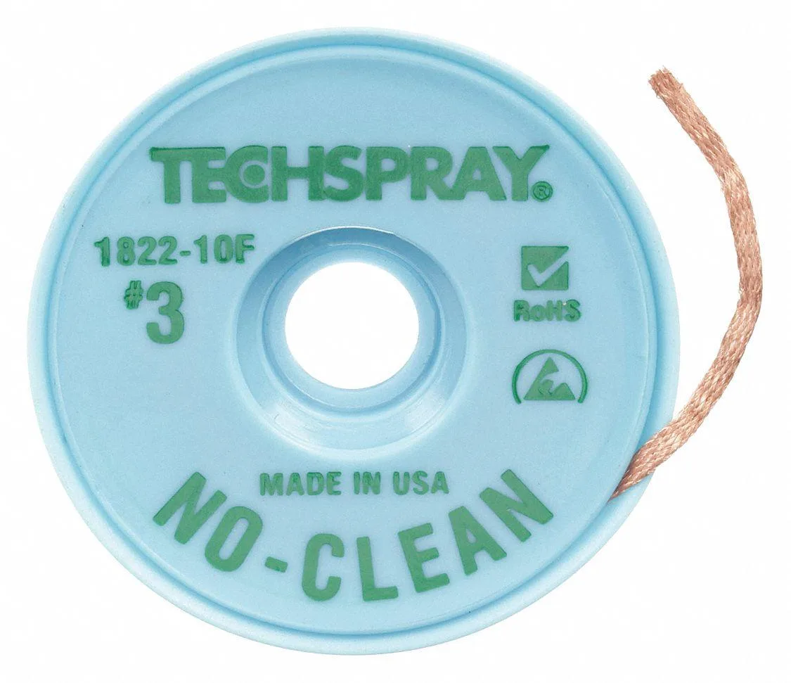 TechSpray TechSpray 1822-5F No-Clean Green #3 Braid - AS soldering — product photo