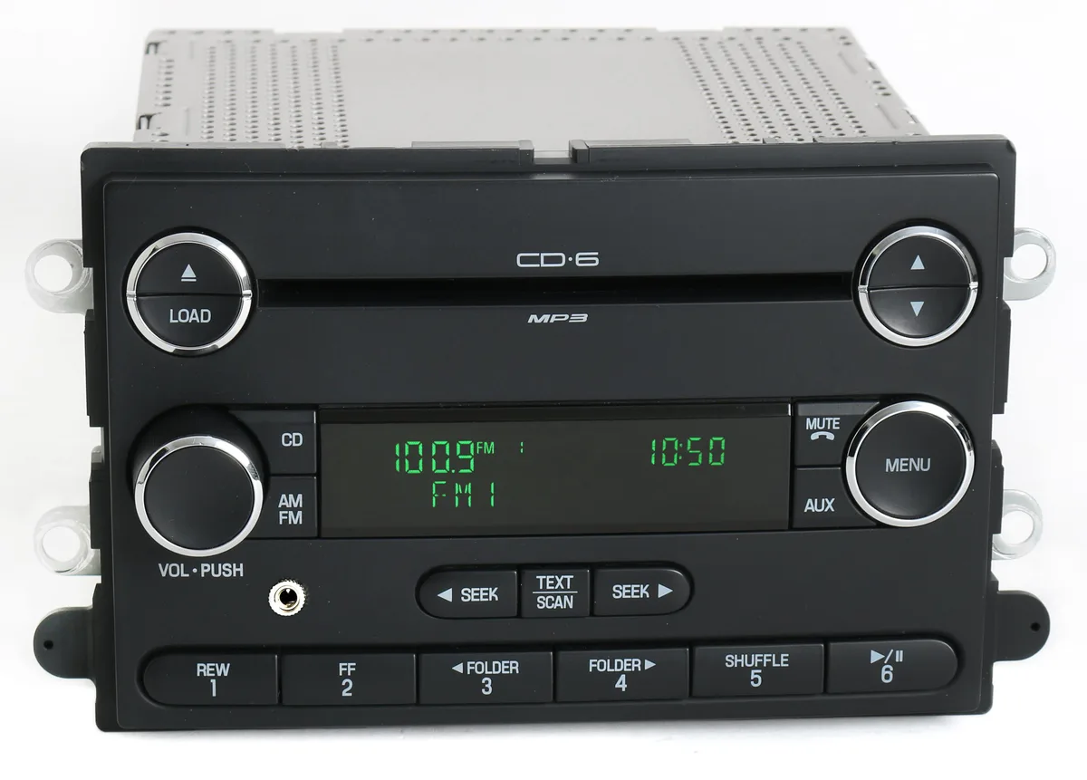 1 Factory Radio 1 Factory Radio Ford Taurus Sable 2008-09 AM FM 6 Disc CD Aux 3.5mm Chrome 8G1T-18C815-CA — product photo