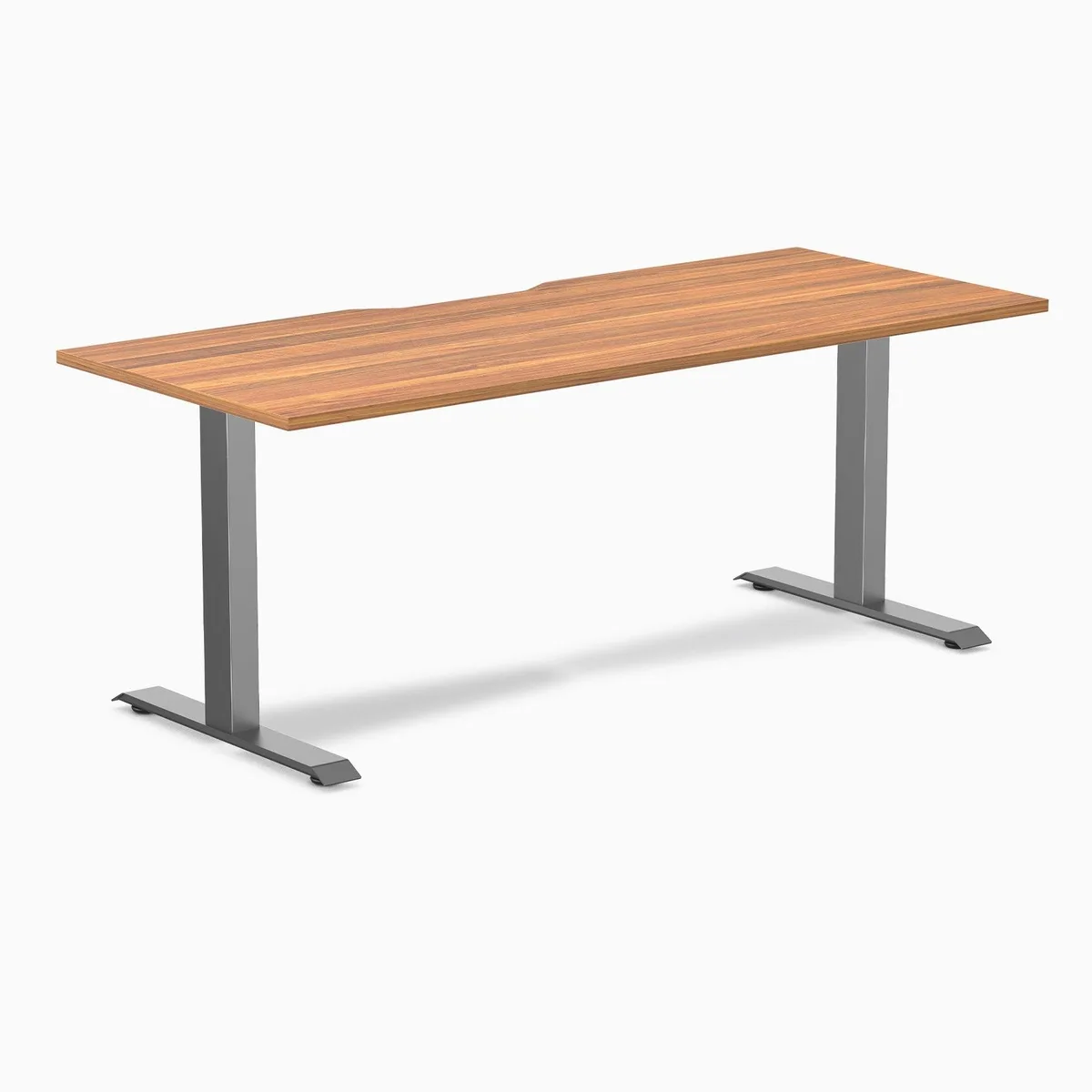 Desky Desky Zero Scalloped Laminate Office Desk Prime Oak 70.9 x 29.5 in Space Gray — product photo