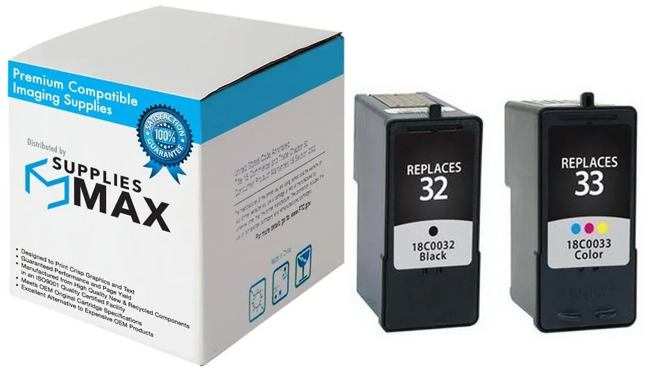 SuppliesMax SuppliesMax Lexmark 18C0532 Inkjet Combo Pack (Black/Color) (NO. 32/NO. 33) — product photo