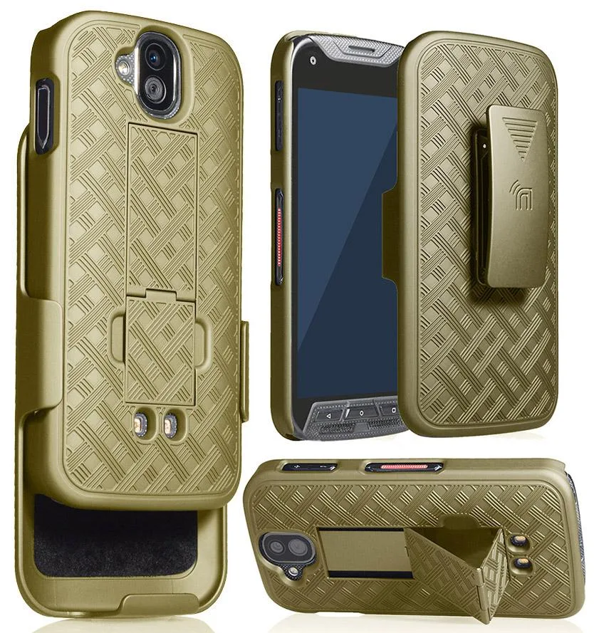 Nakedcellphone Nakedcellphone Kickstand Case + Belt Clip Holster Combo Champagne Gold for Kyocera DuraForce Pro — product photo