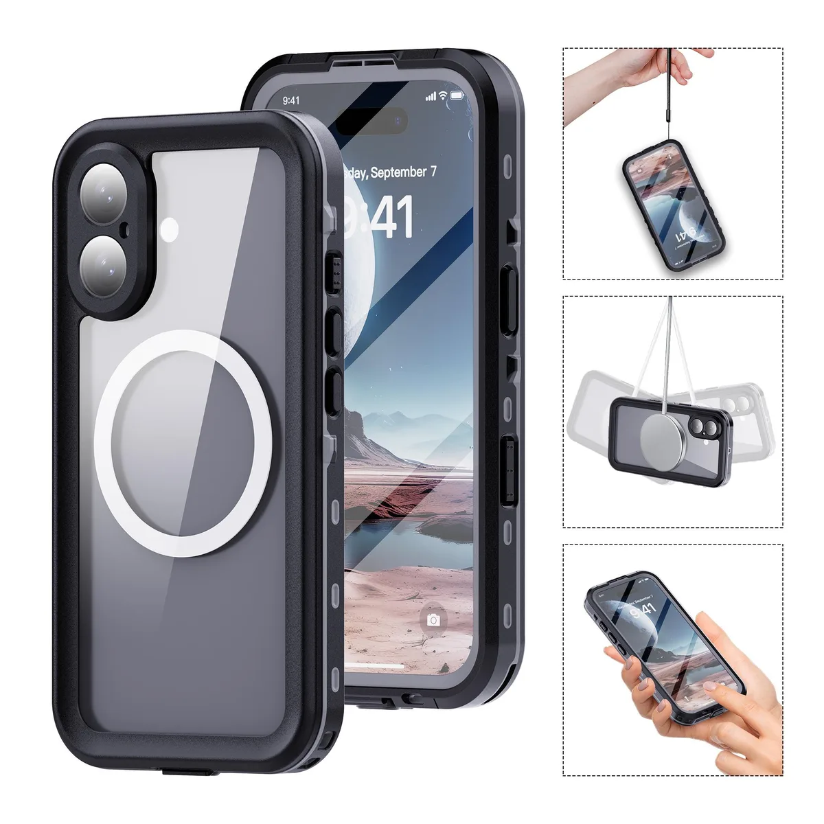 BONAEVER BONAEVER iPhone 16 Waterproof Case IP68 Black — product photo