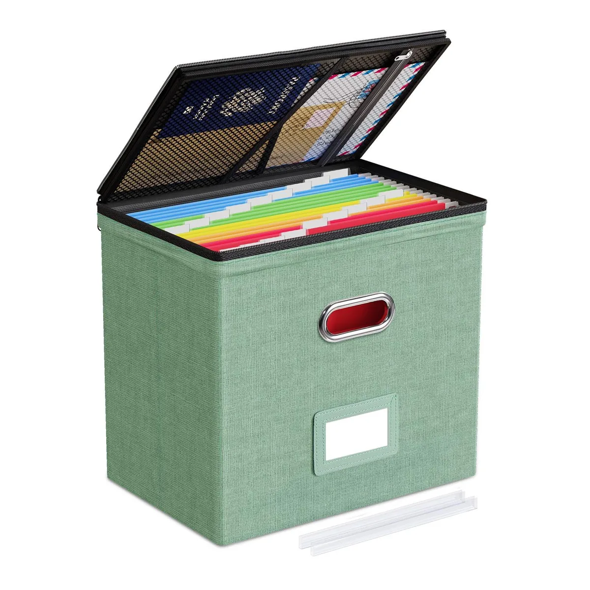 Samsill File Organizer Box Green 13.19 x 11.42 x .98 in — product photo