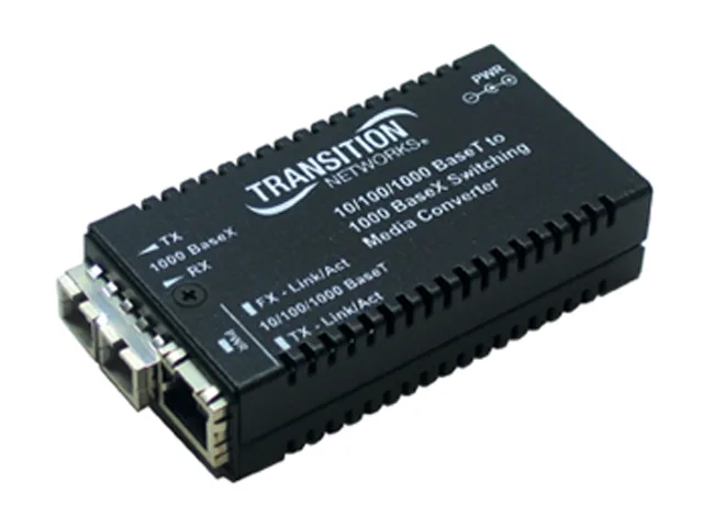 Transition Networks Transition Networks M/GE-PSW-SX-01-NA Gigabit RJ45 to 1000BASE-SX SC Media Converter — product photo