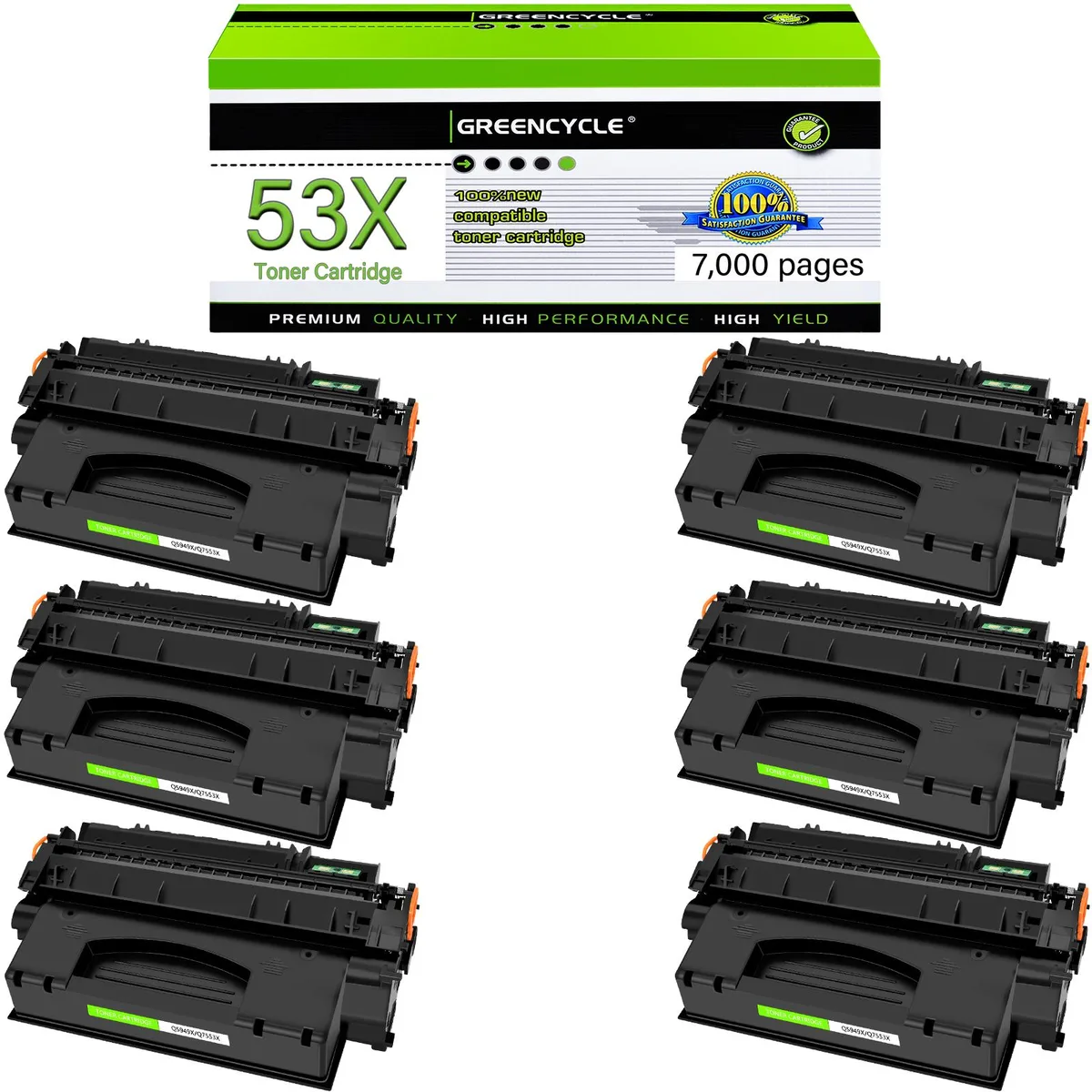 GREENCYCLE GREENCYCLE Q7553X toner cartridge 6-pack black 7000 pages — product photo